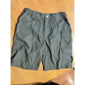 5.11 Tactical Cargo Shorts Mens 32 Green Ripstop Utility D-Ring Elastic Waist